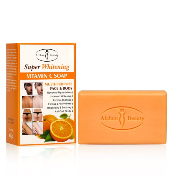 Aichun Beauty Vitamin C Essential Oil Soap Deep Cleans Pore Even Skin Tone Brightening Skin Soothing Essence Face Body Soap Bar