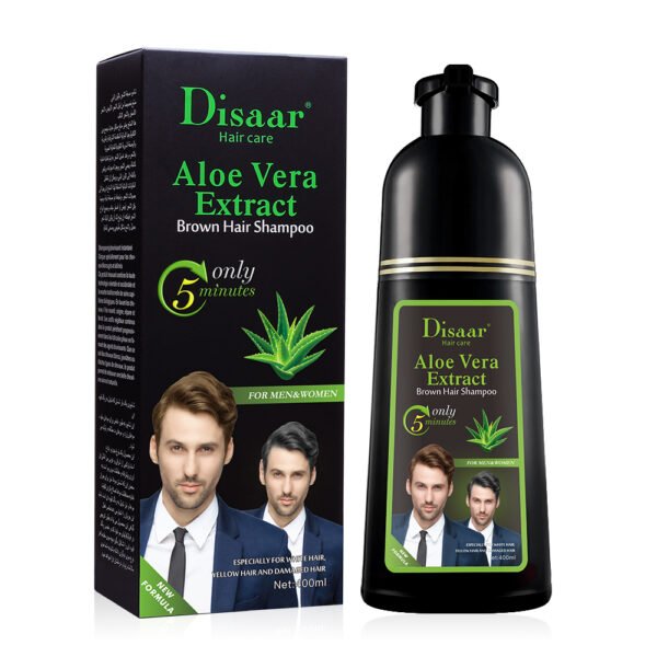 Disaar 5 Minutes Brown Hair Shampoo Aloe Vera Extract Natural Color Dye Shampoo Glossy Hair Care Products For Beauty Hair