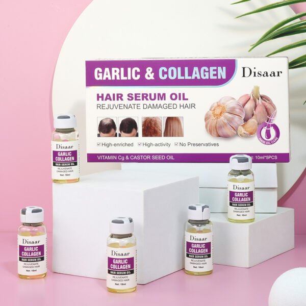 OEM Collagen Garlic Hair Serum Oil Set Vitamin Cg Damaged Hair Repair Serum Brightening Hair Care Moisturizer Essential Oil Set - Image 2