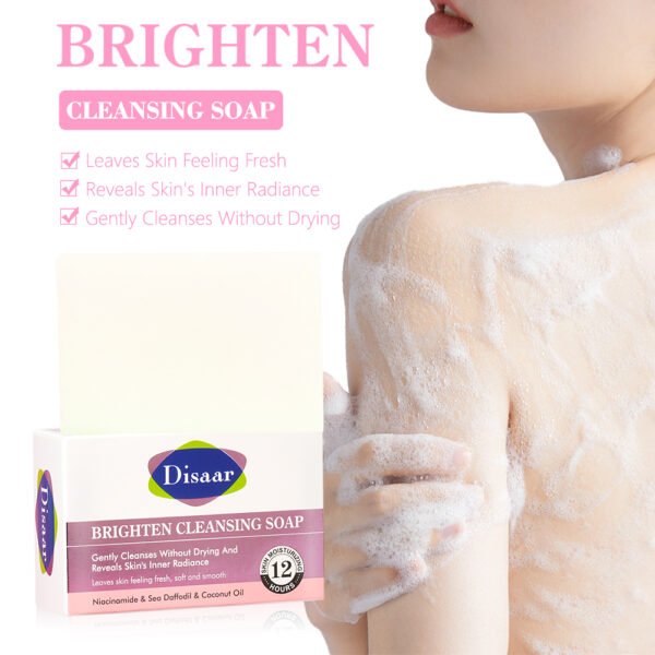 Disaar 100g Niacinamide Brightening Soap Bar Vegan Coconut Oil Extract Portable Bath Moisturizing Lightening Face Body Cleansing Soap