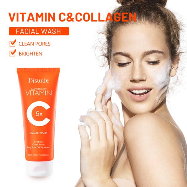 Wholesale Disunie Vitamin C Amino Acid Facial Cleanser Face Glow And Cleans Brightening Oil Control Face Wash For Men Women