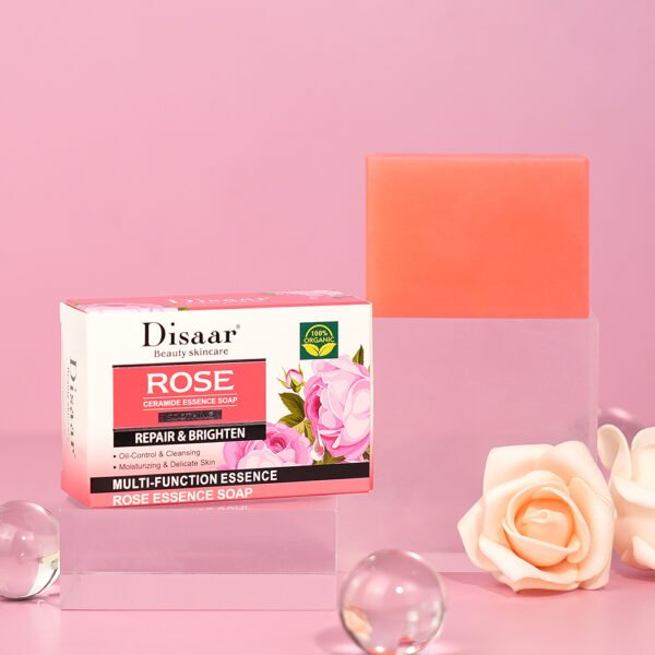 Disaar Rose & Ceramide Essence Soap Hotel Soaps Deep Cleansing Smooth Skin Lightening Care Product Oil Control Wash Bath Soap - Image 2