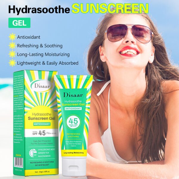 Disaar Hydrasoothe Sunscreen Gel Private Label Mineral Korean Skin Care Gel Sunscreen For Black Skin - Image 3