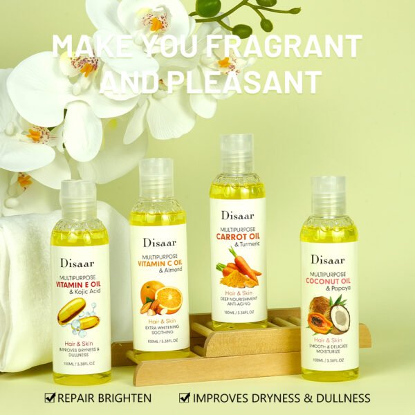 Disaar Wholesale Brightening Body Oil with Kojic Acid Vitamin C Turmeric Improves Dryness Dullness Skin Massage Oil New - Image 3