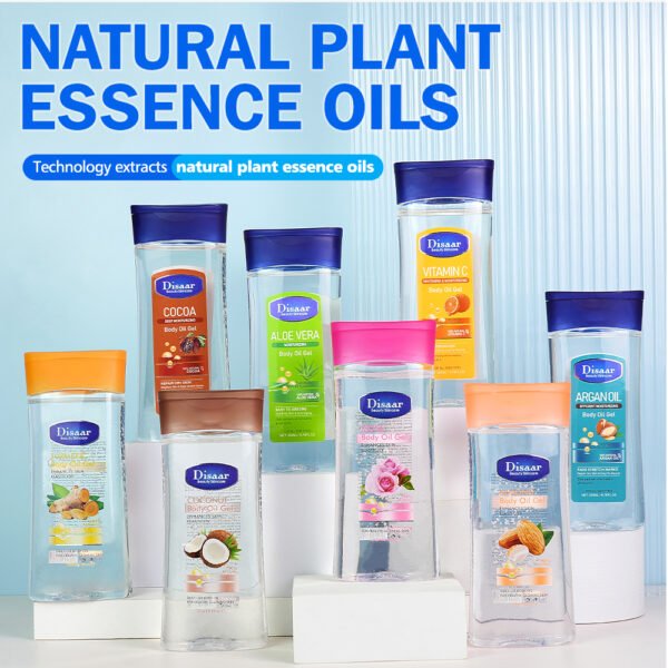 Disaar Organic Cocoa Skin Moisturizing Body Oil Gel Essential Private Label Body Massage Oil Gel