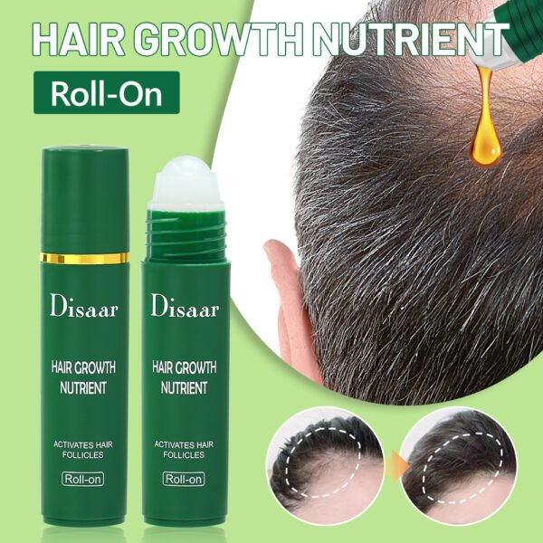Disaar Ginseng Hair Growth Nutrient Roll-On Polygonum Multiflorum Extract Castor Hair Oil for Strengthens Root Black Thick Hair - Image 3