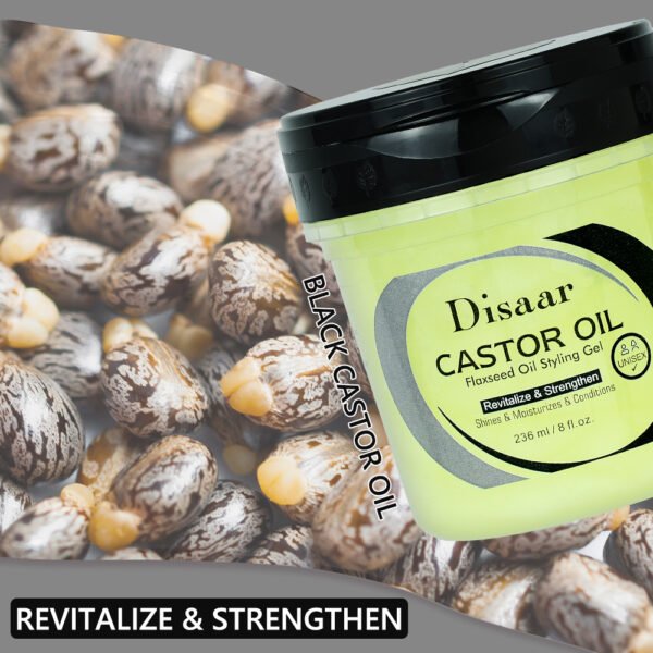 Best Men's Hair Care Styling Gel Products Natural Black Castor Oil Hair Strengthener Wax Hair Styling Gel for Men - Image 3