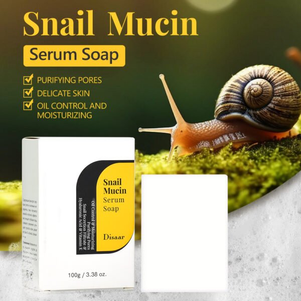 OEM Snail Mucin Serum Skin Cleansing Soap With Vitamin E Moisturizing Smoothing Skin Lightening Body Face Wash Oil Control Soap - Image 3