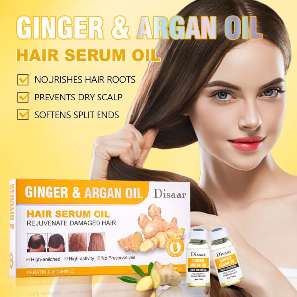 OEM Ginger & Argan Oil Hair Serum Oil Hair Root Touch Up Scalp Care Moisturizer Repair Products Essential Hair Care Oil - Image 3