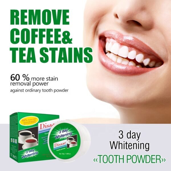 Disaar Tooth Power Remove Coffee Tea Stains Effectively Whitens Teath Cleaning Whitening Tooth Powder - Image 3