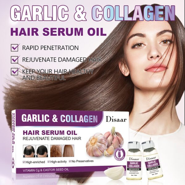 OEM Collagen Garlic Hair Serum Oil Set Vitamin Cg Damaged Hair Repair Serum Brightening Hair Care Moisturizer Essential Oil Set