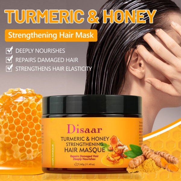 Disaar Factory Price Turmeric & Honey Hair Care Mask Natural Strengthener Deep Repairing Moisturizing Damaged Hair Mask Cream - Image 3