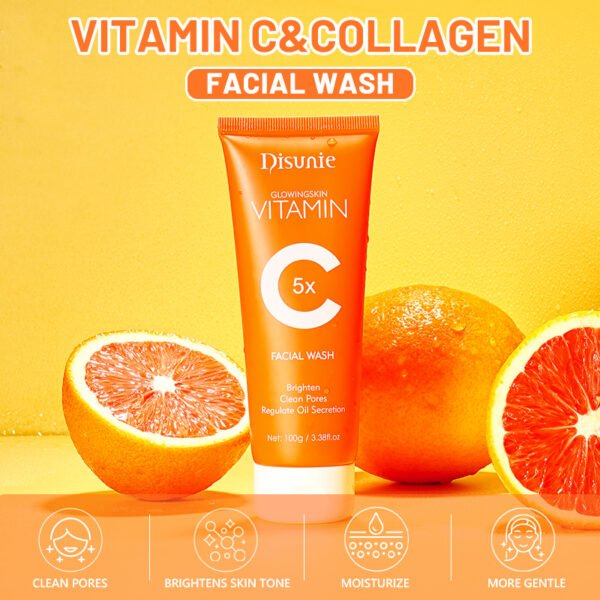 Wholesale Disunie Vitamin C Amino Acid Facial Cleanser Face Glow And Cleans Brightening Oil Control Face Wash For Men Women - Image 3