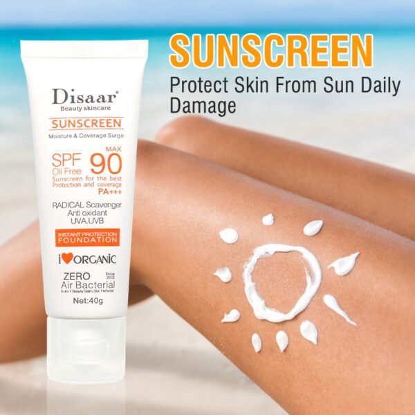 Disaar Sunscreen Moisture SPF90+ PA+ Skin UV Protection Oil Free Coverage Sunblock Cream