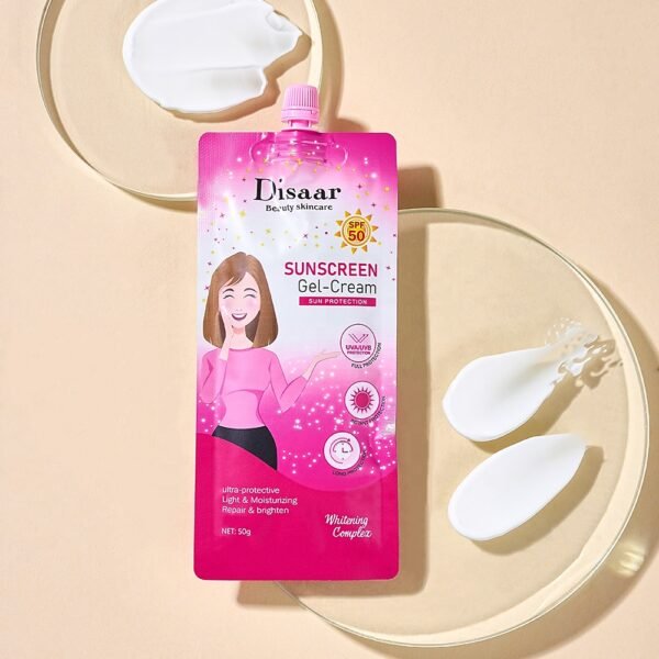 natural organic SPF50 cream makeup whitening sunscreen gel cream uva uvb protect - Image 3