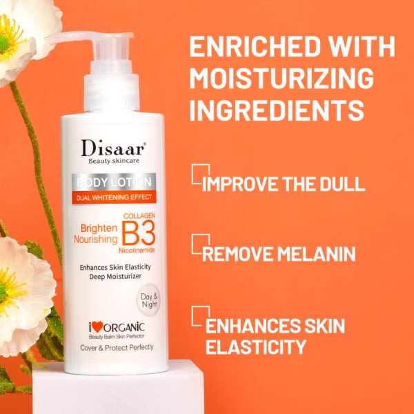 Disaar OEM Body Lotion & Cream Collagen Vitamin B3 Anti-Wrinkle Lightening Moisturizer Melanin Reducing Brightening Skin Care Cream - Image 3