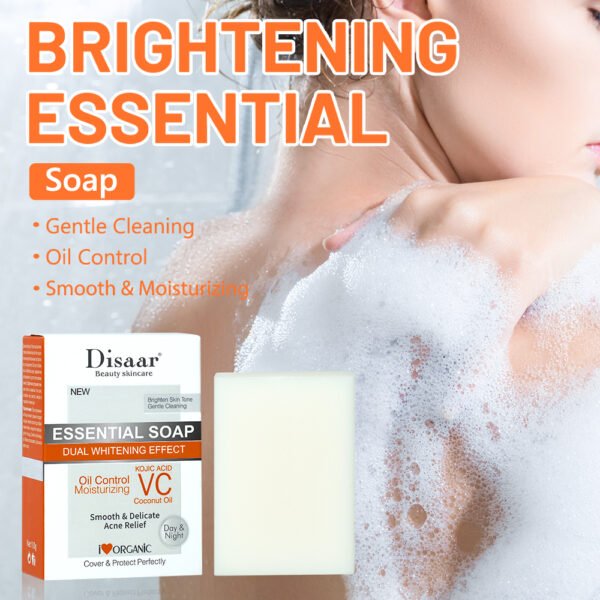 Disaar Organic Coconut Oil Skin Moisturizing Body Soap Vitamin C Kojic Acid Oil Control Brightening Body Essential Soap Bar for Adults