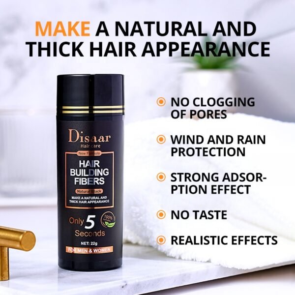 Disaar cover grey hair black hair building fibre spray powder for thinning hair - Image 4