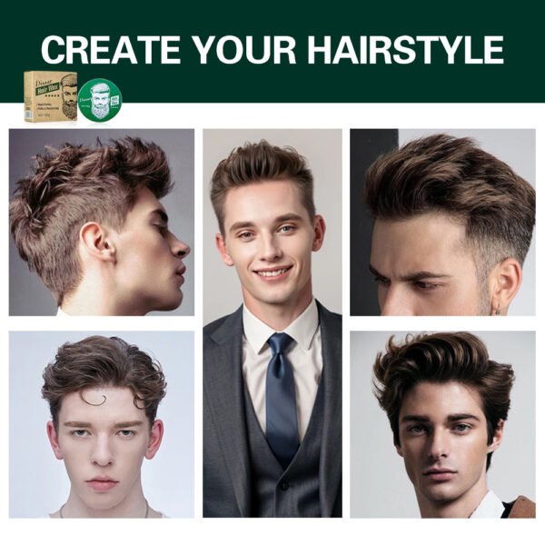 Disaar Rapid Styling Men's Hair Wax Cream Long-lasting Shea Butter Vitamin E Refreshing Non-Sticky Hair Grooming For Men - Image 4