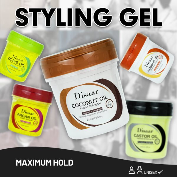 Best Men's Hair Care Styling Gel Products Natural Black Castor Oil Hair Strengthener Wax Hair Styling Gel for Men - Image 4