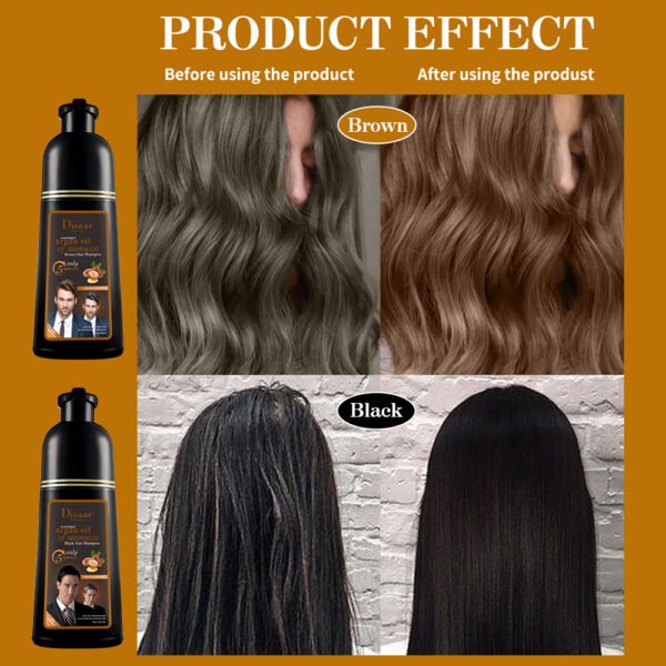 Disaar 400ml Black Hair Shampoo Natural Argan Oil Extract White Hair Remover Hair Care Color Shampoo Products - Image 4