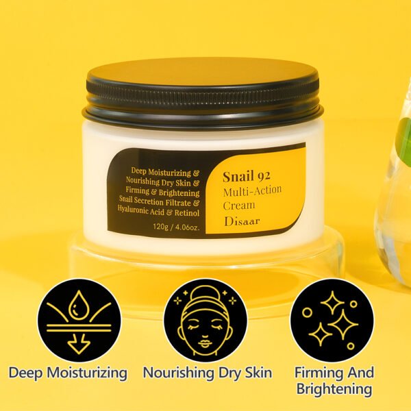 Disaar Hot Snail Mucin Multi-action Face Cream with Retionl Brighten Snail 92 All in One Cream Firming Nourishing Dry Skin