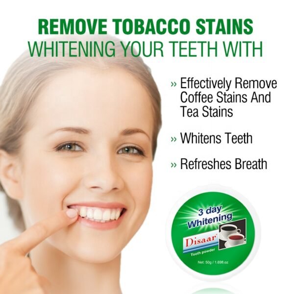 Disaar Tooth Power Remove Coffee Tea Stains Effectively Whitens Teath Cleaning Whitening Tooth Powder - Image 4