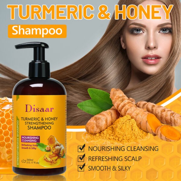 Disaar Turmeric & Honey Strengthening Shampoo Hair Care With Jojoba Oil Clean Nourishing Smoothing Hair Shampoo Products - Image 4