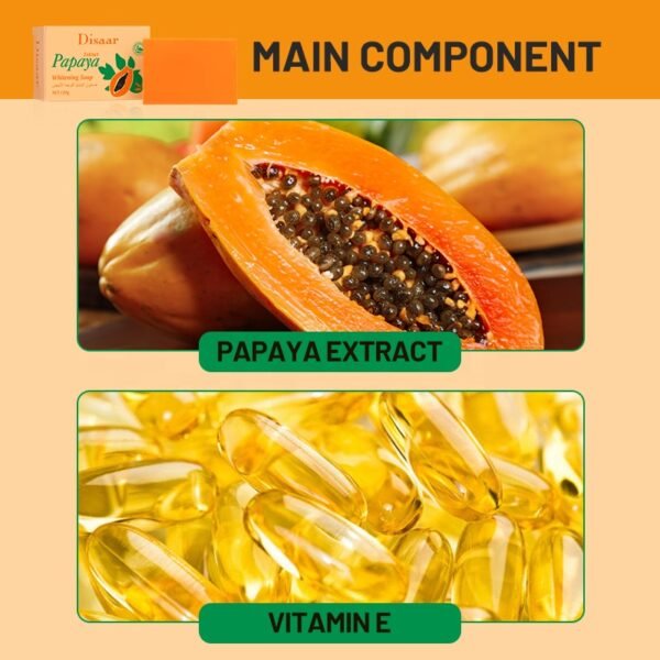 Disaar Papaya Storage Whitening Soap Moisturizing Deep Cleansing Excellent Quality Body Bath Soaps for Clear Complexion - Image 4