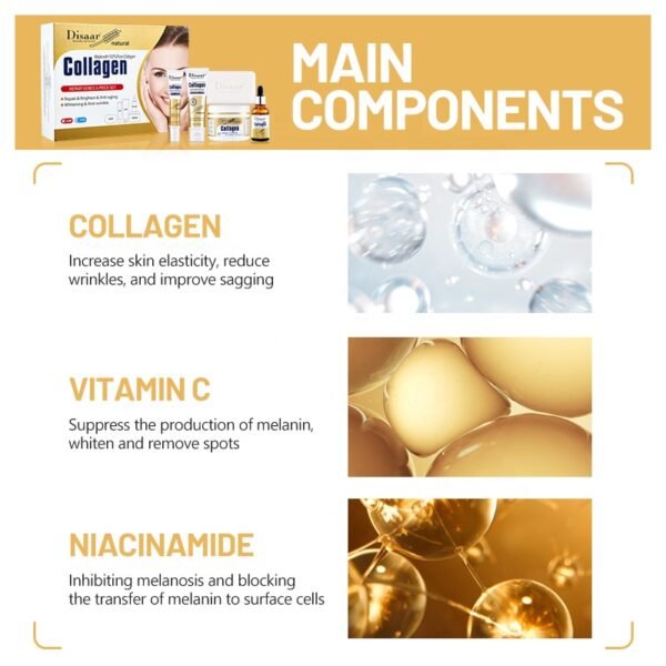Skin Care Facial Set Collagen Whitening Facial Skin Care Set Lightening Cream - Image 4