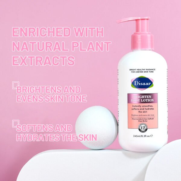 Disaar Organic Niacinamide Brightening Body Lotion for Women Shea Butter Moisturizing Skin Care Lightening Tone Body Lotion - Image 4