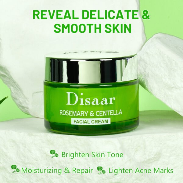 Disaar Natural Rosemary & Centella Face Cream Niacinamide Skin Lightening Moisturizing Dark Spot Acne Damage Skin Repair Face Cream - Image 4