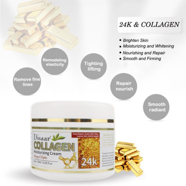 Disaar skin care 24k collagen moisturizing anti aging brighten face cream lotion - Image 5