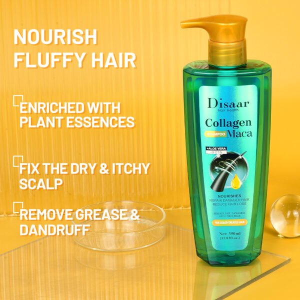 Disaar Custom Collagen Maca Hair Shampoo Aloe Vera Extracts Scalp Cleaning Hair Loss Products Nourishing Hair Wash Shampoo - Image 4