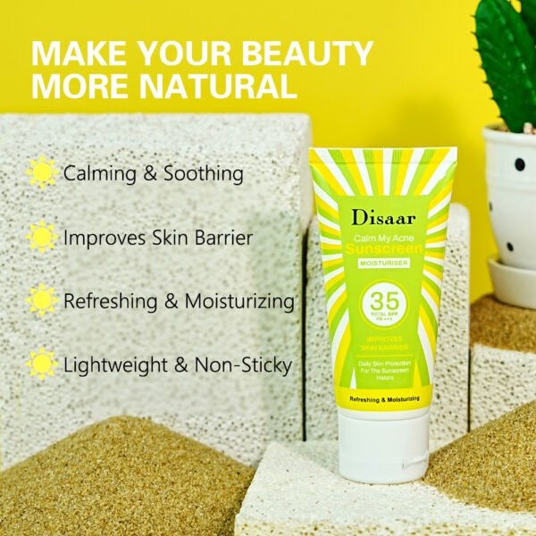 Disaar Natural Calm My Acne Sunscreen Moisturiser Korean Best Sun Block Sunscreen Cream For The Skin - Image 5