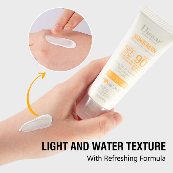 Disaar Sunblock Cream Skin Care Spf 90 Sunscreen Moisturizing Oil Free Mineral Sunblock Sunscreen For Face - Image 5