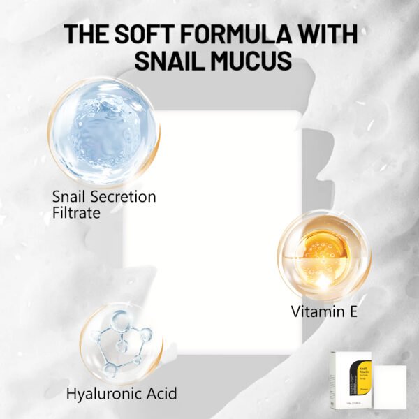 OEM Snail Mucin Serum Skin Cleansing Soap With Vitamin E Moisturizing Smoothing Skin Lightening Body Face Wash Oil Control Soap - Image 5