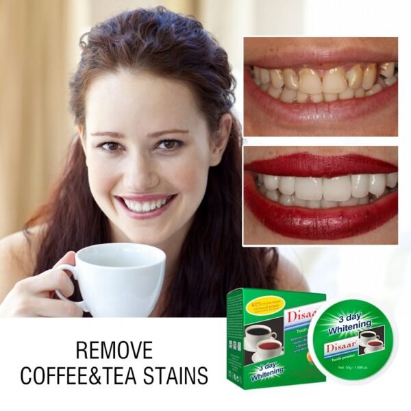 Disaar Tooth Power Remove Coffee Tea Stains Effectively Whitens Teath Cleaning Whitening Tooth Powder - Image 5