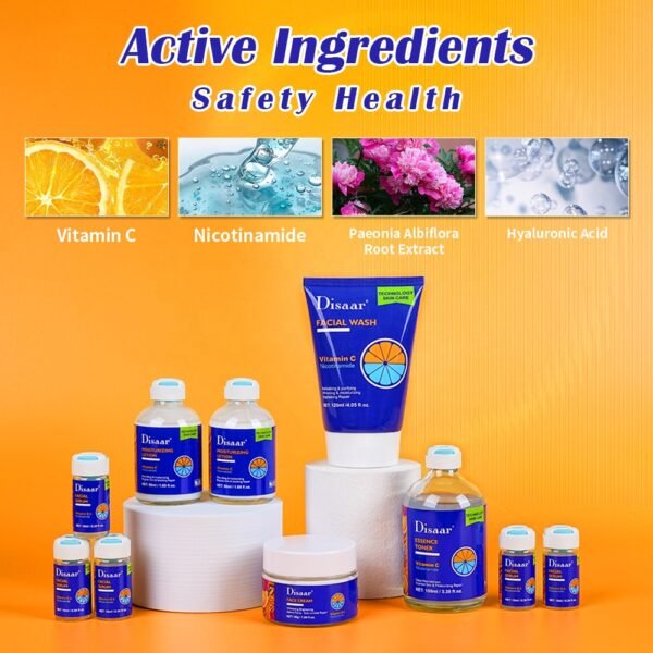 Disaar whitening skin care set vitamin C nicotinamide skin care set 10 Pieces - Image 5