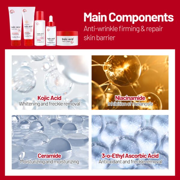 whitening skin care set moisturizing kojic acid cream skin care sets new for all stype skins - Image 5