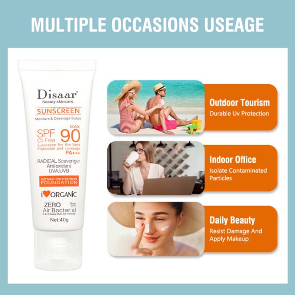 Disaar SPF 90 Sunblock Sunscreen Moisturizer Whitening Organic Sunscreen Face Cream Spf 90 - Image 5