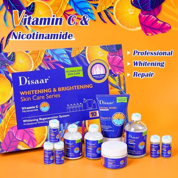 Disaar whitening skin care set vitamin C nicotinamide skin care set 10 Pieces - Image 6
