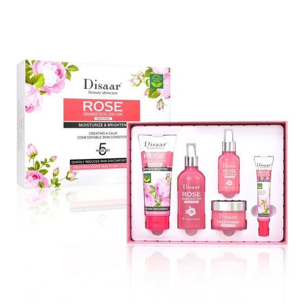 Disaar Natrual Rose Facial Skin Care Set Ceramide Smoothing Face Brightening Moisturizing Soothe Repair Skin Care Set Private Label - Image 6