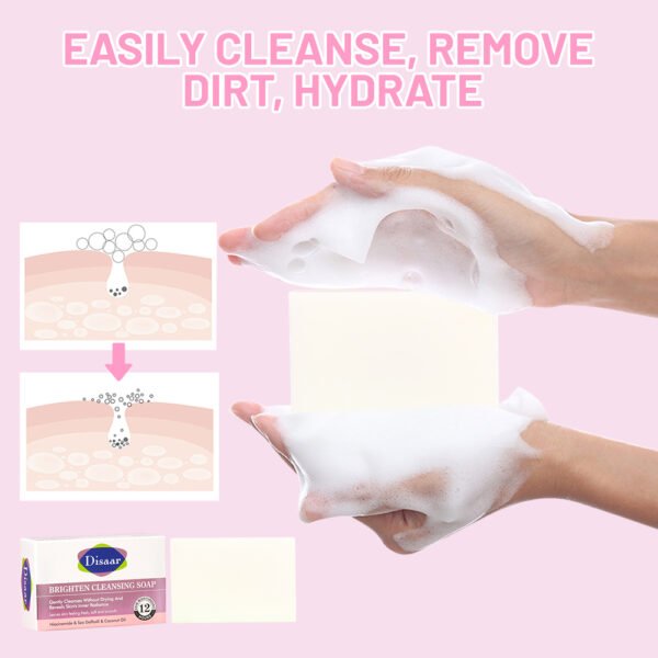 Disaar 100g Niacinamide Brightening Soap Bar Vegan Coconut Oil Extract Portable Bath Moisturizing Lightening Face Body Cleansing Soap - Image 6
