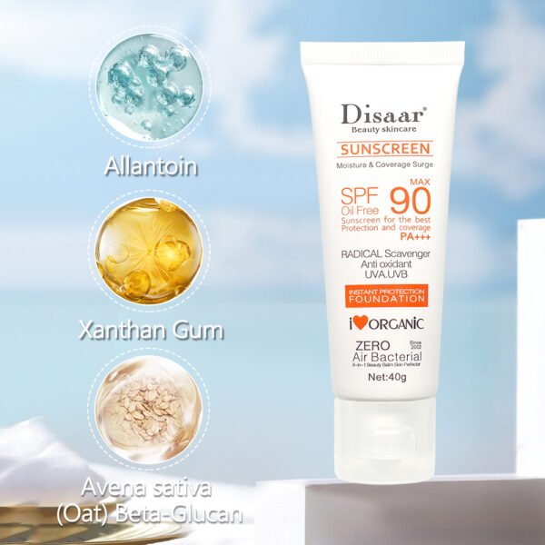 Disaar SPF 90 Sunblock Sunscreen Moisturizer Whitening Organic Sunscreen Face Cream Spf 90 - Image 6