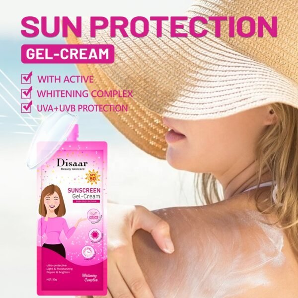 natural organic SPF50 cream makeup whitening sunscreen gel cream uva uvb protect - Image 6