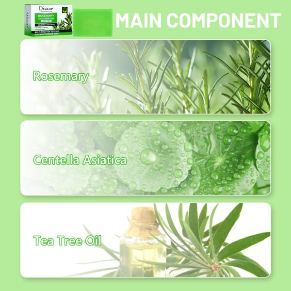 Disaar Best Oil Control Rosemary Soap Centella Essence Soap Natural Plant Face Body Cleaning Brightening Moisturizing Repair Acne Soap - Image 6
