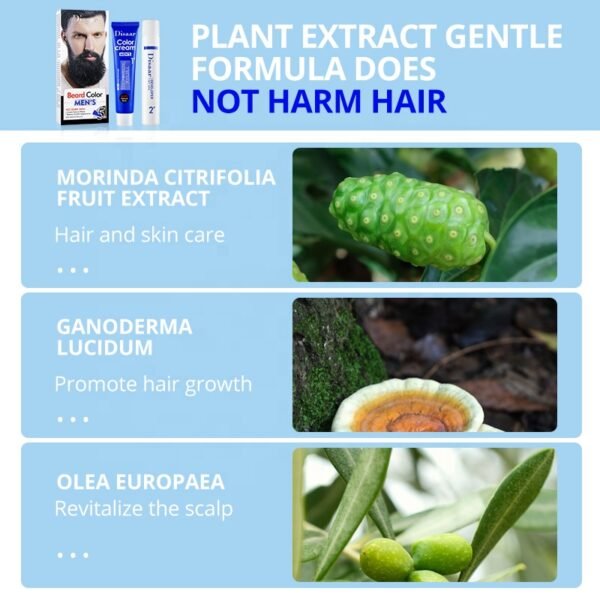 Disaar men cover gray hair beard color cream natural black beard developer beard hair dye cream - Image 6