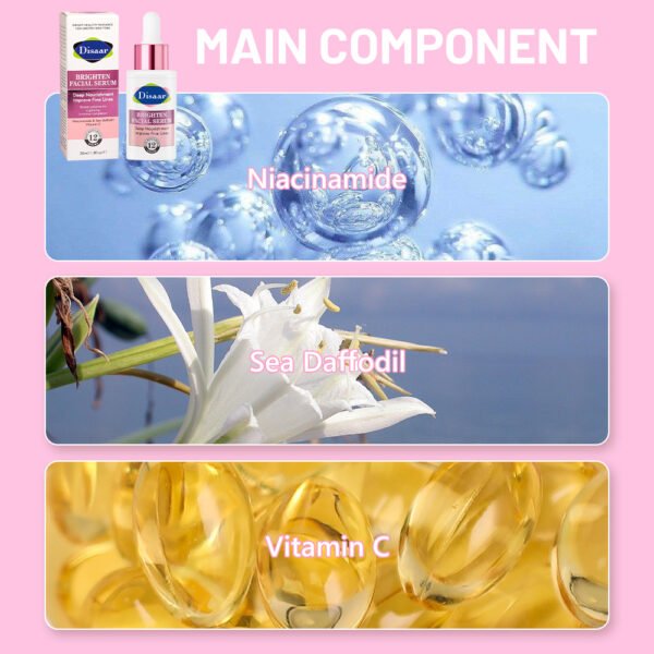 Disaar Vegan Face Serum Niacinamide and Vitamin C Hydrating Glow Anti-Wrinkle and Firming Oil-Free Moisturizer for Aging Skin - Image 7