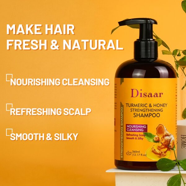 Disaar Turmeric & Honey Strengthening Shampoo Hair Care With Jojoba Oil Clean Nourishing Smoothing Hair Shampoo Products - Image 7